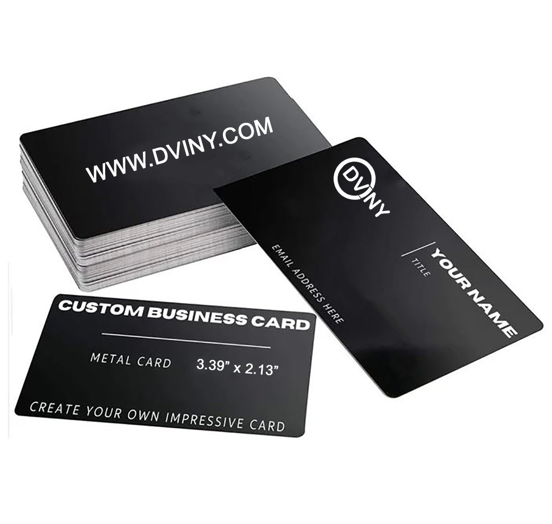 Black Metal Business Cards – (Laser Engraved)